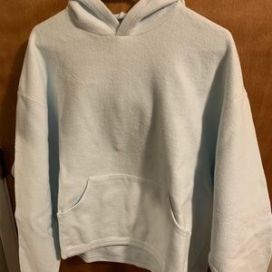 Oversized light blue fleece hoodie size s